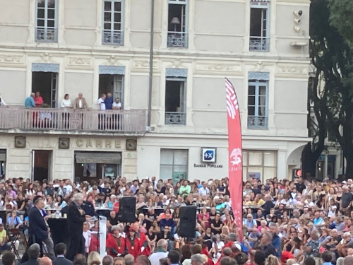 Franz-Olivier Giesbert et Maison Carrée Nîmes inscription au patrimoine mondial de l'Unesco - 29 septembre 2023